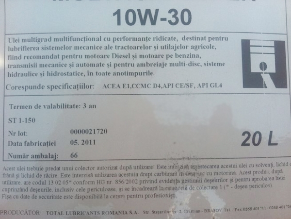 Eticheta ulei